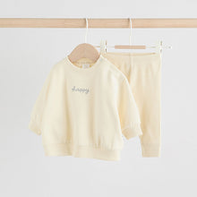 Load image into Gallery viewer, Cream Baby Sweater and Leggings Set 2 Piece (0-18mths)
