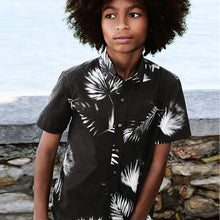 Load image into Gallery viewer, Mono Floral AOP Short Sleeve Printed Shirt (3-12yrs)