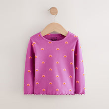 Load image into Gallery viewer, Purple Rainbow Rib Long Sleeve T-Shirt (3mths-6yrs)