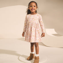 Load image into Gallery viewer, Floral Long Sleeve Ribbed Dress (3mths-6yrs)