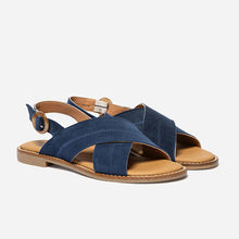 Load image into Gallery viewer, Women's flat sandals navy ASSIANE