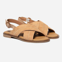 Load image into Gallery viewer, ASSIANE hazelnut women's flat sandals