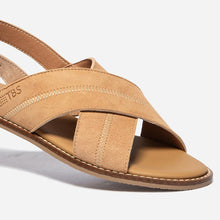 Load image into Gallery viewer, ASSIANE hazelnut women's flat sandals