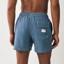 Load image into Gallery viewer, Slate Blue Contrast Stitch Swim Shorts