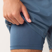 Load image into Gallery viewer, Slate Blue Contrast Stitch Swim Shorts