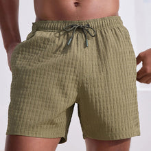 Load image into Gallery viewer, Olive Green Waffle Textured Swim Shorts