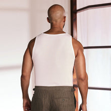 Load image into Gallery viewer, White Slim Fit Ribbed Vest