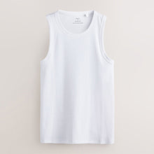 Load image into Gallery viewer, White Slim Fit Ribbed Vest