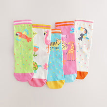 Load image into Gallery viewer, Multi 5 Pack Cotton Rich Flamingo Ankle Socks