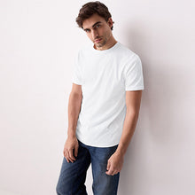 Load image into Gallery viewer, White Ribbed Short Sleeve Crew T-Shirt