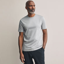 Load image into Gallery viewer, Grey Slim Fit Signature SUPIMA® Cotton Crew Neck T-Shirt