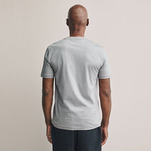 Load image into Gallery viewer, Grey Slim Fit Signature SUPIMA® Cotton Crew Neck T-Shirt