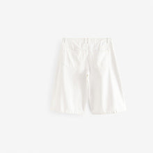 Load image into Gallery viewer, White Longline Jort Denim Shorts