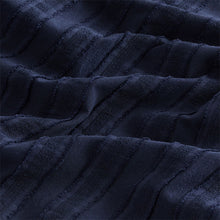 Load image into Gallery viewer, Navy Blue 100% Cotton Textured Stripe Short Sleeve Shirt