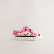 Load image into Gallery viewer, Pink Heart Standard Fit (F) Touch Fastening Trainers