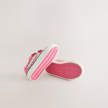 Load image into Gallery viewer, Pink Heart Standard Fit (F) Touch Fastening Trainers