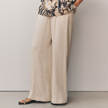 Load image into Gallery viewer, Natural Wide Leg Trousers with Linen