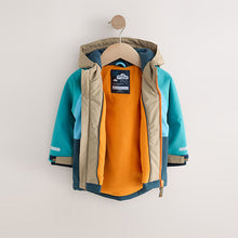 Load image into Gallery viewer, Navy/Turquoise Waterproof Warm Padded Coat (3mths-6yrs)