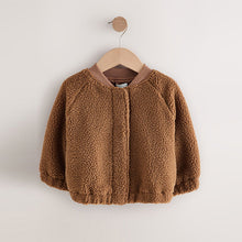Load image into Gallery viewer, Brown Sausage Dog Borg Fleece Bomber Jacket (3mths-6yrs)