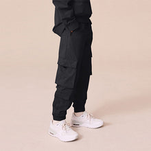 Load image into Gallery viewer, Black Cargo Premium Trousers (4-10yrs)