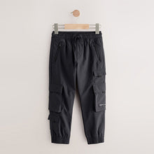 Load image into Gallery viewer, Black Cargo Premium Trousers (4-10yrs)