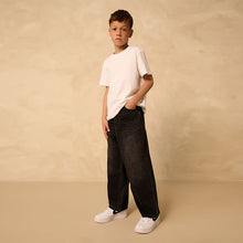 Load image into Gallery viewer, Washed Black Super-wide Fit Authentic Jeans (3-12yrs)