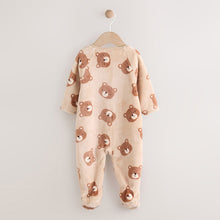 Load image into Gallery viewer, Brown Bear Fleece Baby Sleepsuit