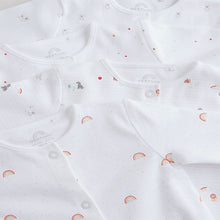 Load image into Gallery viewer, White 4 Pack Popper Baby Sleepsuits (0-18mths)