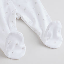 Load image into Gallery viewer, White 4 Pack Popper Baby Sleepsuits (0-18mths)