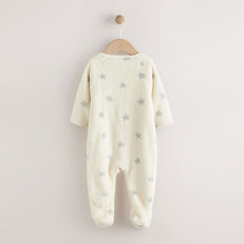 Load image into Gallery viewer, Grey Star Fleece Baby Sleepsuit