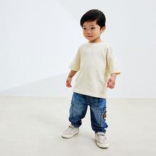 Load image into Gallery viewer, Mid Blue Dog Cargo Jeans (3mths-6yrs)