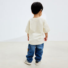 Load image into Gallery viewer, Mid Blue Dog Cargo Jeans (3mths-6yrs)