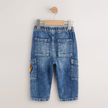 Load image into Gallery viewer, Mid Blue Dog Cargo Jeans (3mths-6yrs)