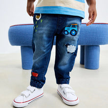 Load image into Gallery viewer, Mid Blue Farm Character Wide Fit Barrel Jeans (3mths-6yrs)