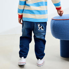 Load image into Gallery viewer, Mid Blue Farm Character Wide Fit Barrel Jeans (3mths-6yrs)
