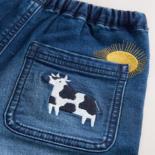 Load image into Gallery viewer, Mid Blue Farm Character Wide Fit Barrel Jeans (3mths-6yrs)