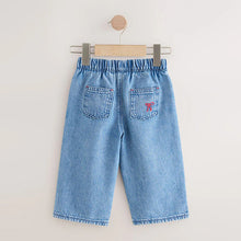 Load image into Gallery viewer, Mid Blue Denim Bow Embroidered Jeans (3mths-6yrs)