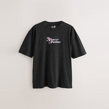 Load image into Gallery viewer, Black Pink Panther Licence Graphic Print T-Shirt