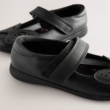 Load image into Gallery viewer, Black Butterfly Leather Mary Jane School Shoes