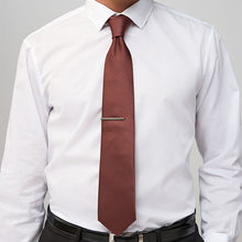 Load image into Gallery viewer, Orange Textured Tie with Tie Clip