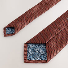 Load image into Gallery viewer, Orange Textured Tie with Tie Clip