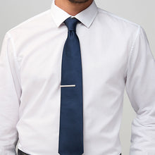 Load image into Gallery viewer, Navy Textured Tie with Tie Clip