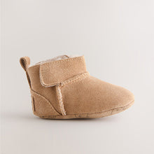 Load image into Gallery viewer, Tan Brown Suede Baby Pull-On Boots (0-24mths)