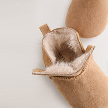 Load image into Gallery viewer, Tan Brown Suede Baby Pull-On Boots (0-24mths)