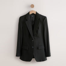 Load image into Gallery viewer, Black Tailored Single Breasted Blazer With Wool