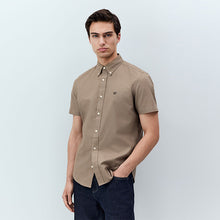 Load image into Gallery viewer, Stone Natural Stretch Oxford Short Sleeve Shirt