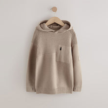 Load image into Gallery viewer, Neutral Utility Knitted Hoodie (3-12yrs)
