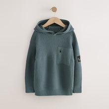 Load image into Gallery viewer, Blue Utility Knitted Hoodie (4-12yrs)