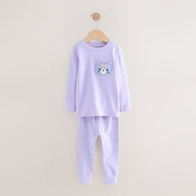 Load image into Gallery viewer, Purple Cat Print Snuggle Pyjamas 3 Pack (3-8yrs)