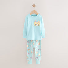 Load image into Gallery viewer, Purple Cat Print Snuggle Pyjamas 3 Pack (3-8yrs)